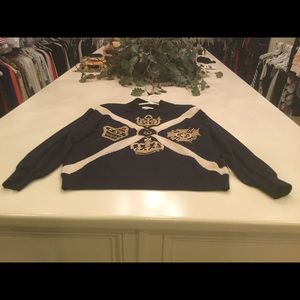 St John Sportswear Top - Navy Blue, Gold, White